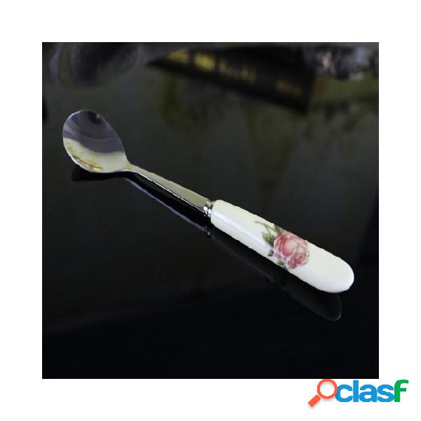 Ceramic luxury spoon stainless steel coffee spoons and