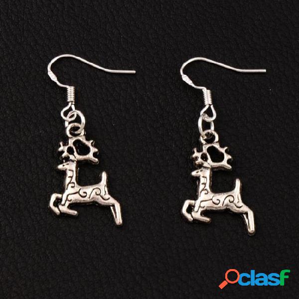 Christmas elk earrings 925 silver fish ear hook 30pairs/lot