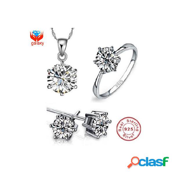 Classic bridal wedding jewelry sets 925 sterling silver