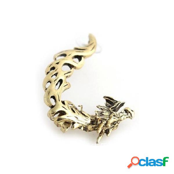 Classic vintage dragon clip earring for girls, gothic punk