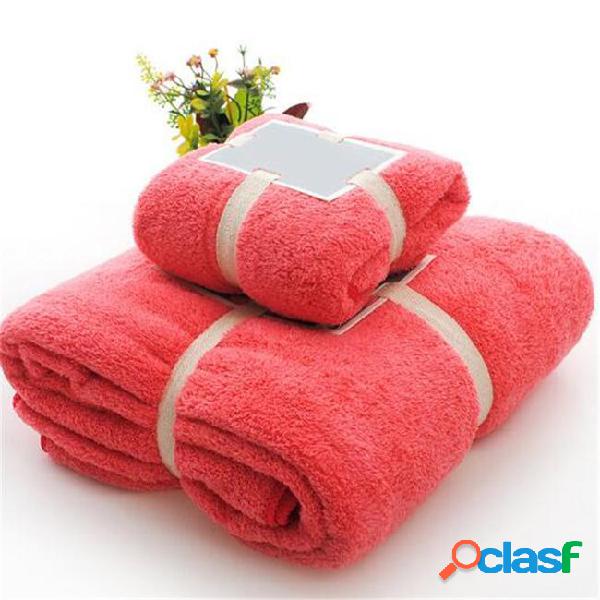 Clean hearting 2pcs towel microfiber fabric towel set plush