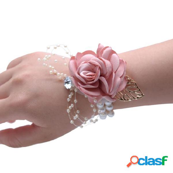 Cloth wrist flower pearl fashion wedding supplies hand decor