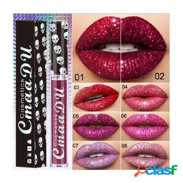 Cmaadu skull style shimmer shining lip gloss long wear