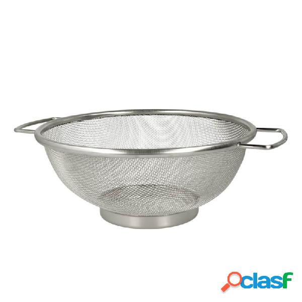 Colador escurridor inox con base y asas 20 cm