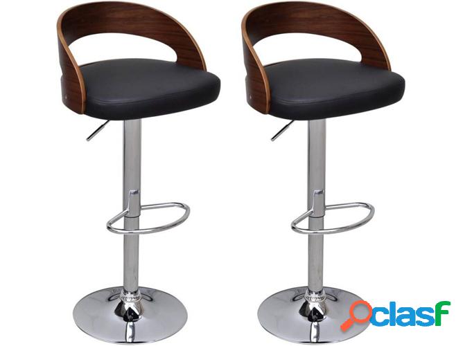 Conjunto 2 Taburetes de Bar VIDAXL 241689 Madera Curvada