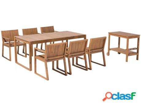 Conjunto de Jardín Sassari (Marrón - Madera de Acacia