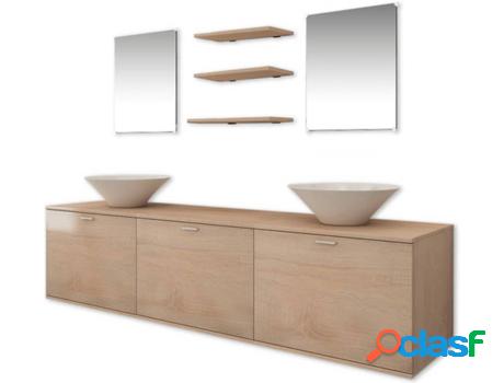 Conjunto de Muebles VIDAXL Modelo 5 (Beige - Madera