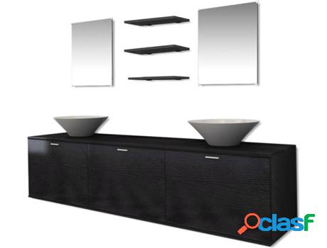 Conjunto de Muebles VIDAXL Modelo 5 (Negro - Madera