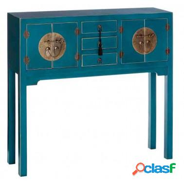Consola Azul 4 Puertas y 3 Cajones Colección Nipón