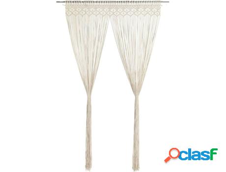 Cortina de Macramé VIDAXL Crema (140 x 240 cm)