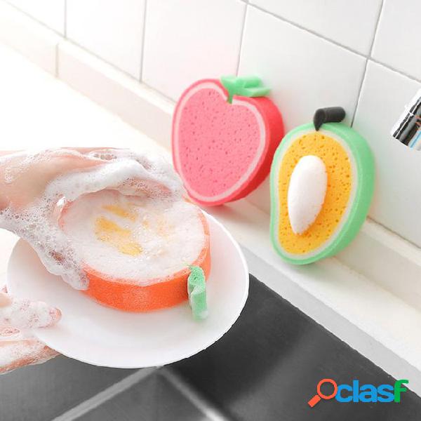 Creative colorful fruit shape style thick sponge scouring