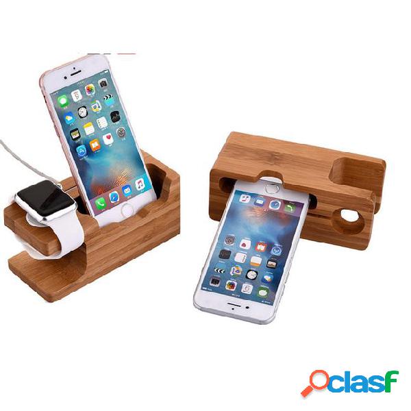Creative wooden mobile phone tablet usb charging stand