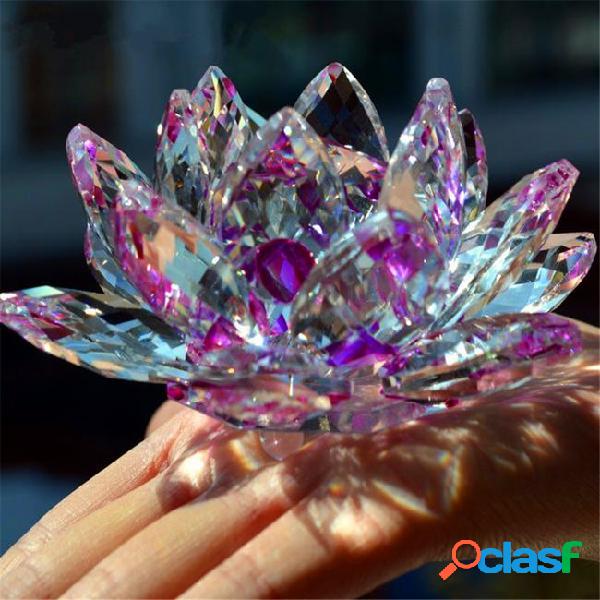 Crystal glass lotus flower natural stones and minerals feng