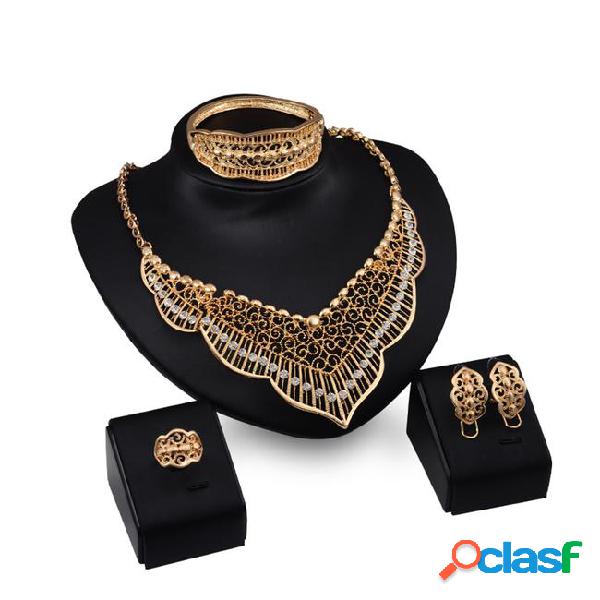 Crystal jewelry sets high quality african beads hollow