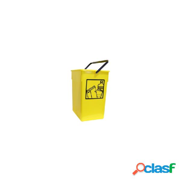 Cubeta reciclar con asa 15l amarillo