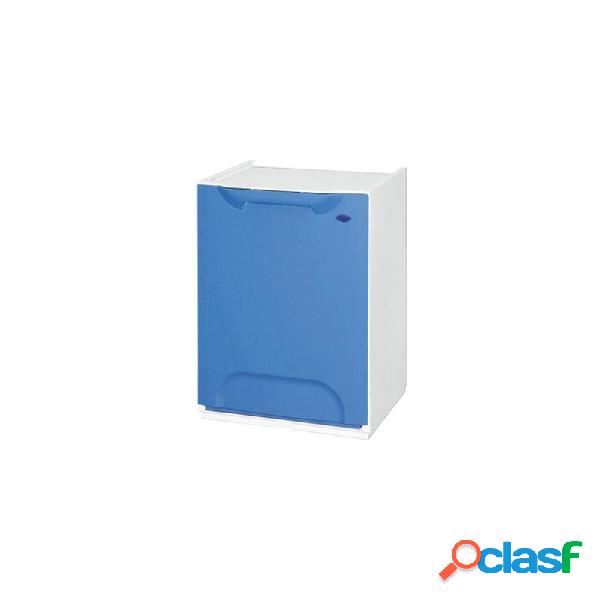 Cubo de reciclaje individual modular apilable azul