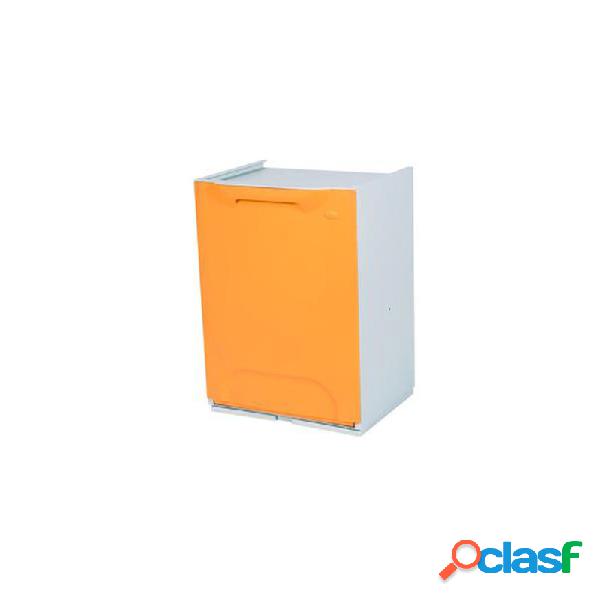 Cubo de reciclaje individual modular apilable naranja