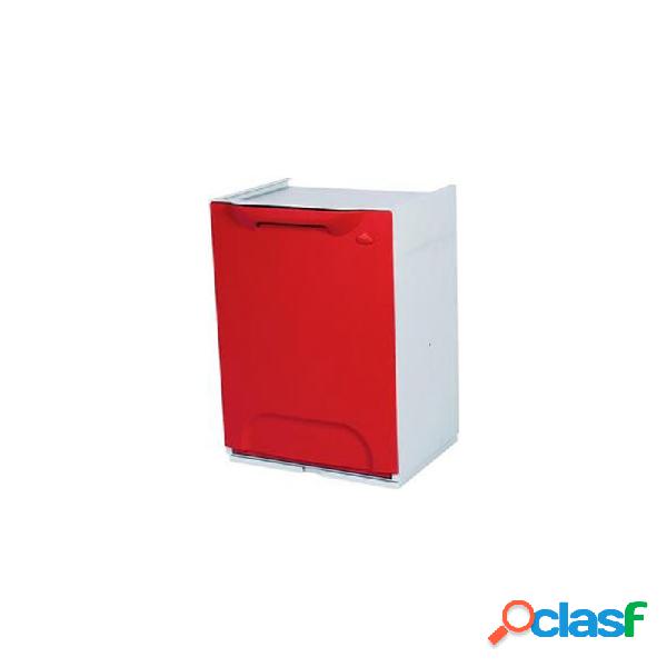Cubo de reciclaje individual modular apilable rojo