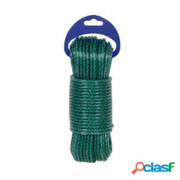 Cuerda polietileno rombull plastificada verde 5mm 5m