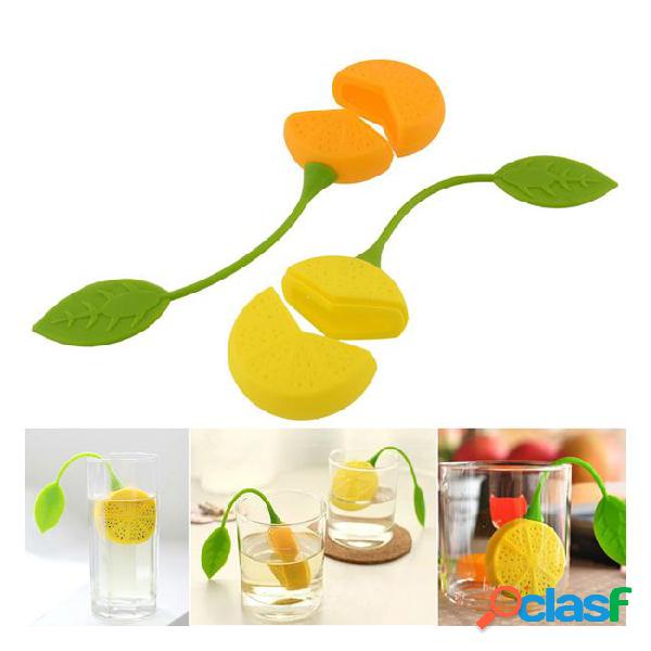 Cute lemon tea leaf herbal infuser maker filters infuser