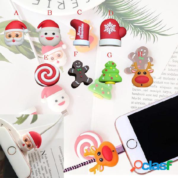 Cute mini christmas bite any usb cable protector cable