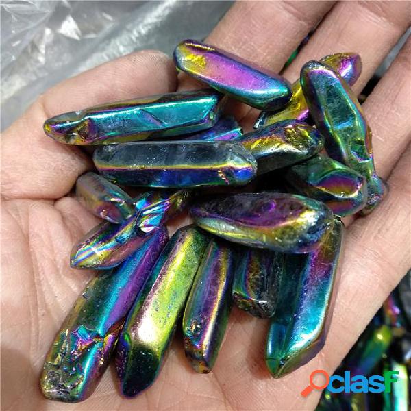 Dhx sw natural plating colorful polished crystal wand quartz