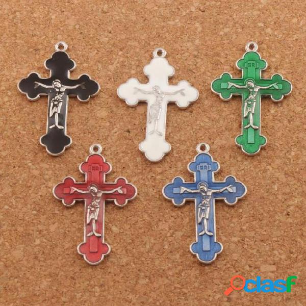 Enamel jesus crucifix cross charms pendants 70pcs/lot