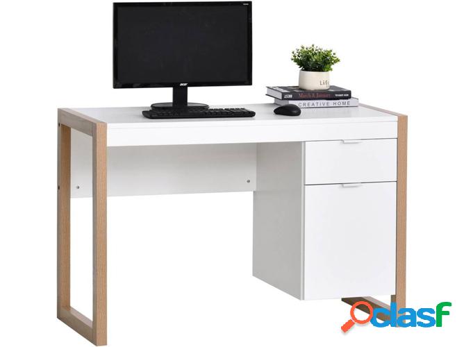 Escritorio HOMCOM Blanco (112.5x50x75.5cm - Aglomerado de