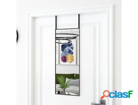 Espejo de Puerta VIDAXL (Negro - Cristal y Aluminio - 30x80