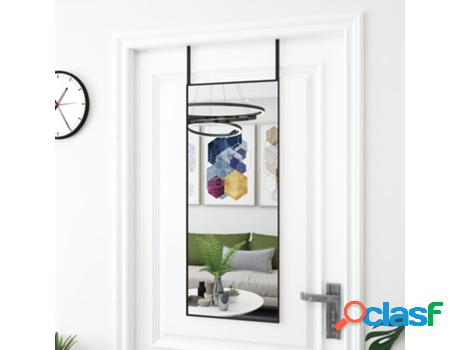 Espejo de Puerta VIDAXL (Negro - Cristal y Aluminio - 40x100