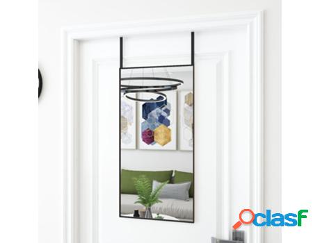 Espejo de Puerta VIDAXL (Negro - Cristal y Aluminio - 40x80