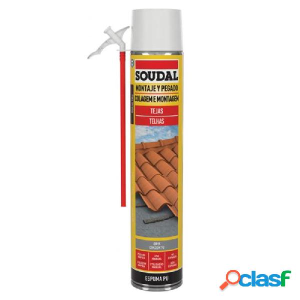 Espuma de poliuretano soudal tejas con canula gris 750ml