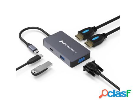 Estación de Acoplamiento PHOENIX 5 En 1 Usb Tipo C