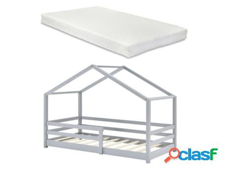 Estructura de Cama Infantil [EN.CASA] (Gris - Madera - 90 x