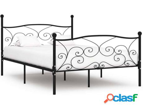 Estructura de Cama VIDAXL 284457 (Negro - Metal - 211 x 149