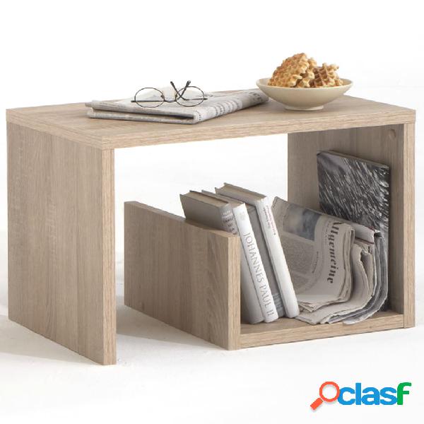 FMD Mesa de centro 2 en 1 color roble 59x36x38 cm