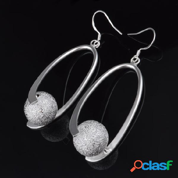 Factory price 925 sterling silver matte o dangle earrings