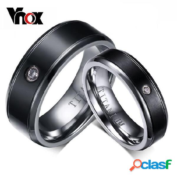 Fashion cz diamond titanium rings for women men wedding