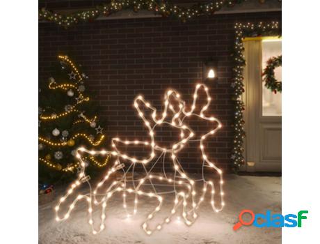 Figura de Reno Navidad VIDAXL con LED (Blanco - 57x55x4,5 Cm