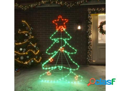 Figura de Árbol de Navidad VIDAXL con 144 LED (Multicolor -