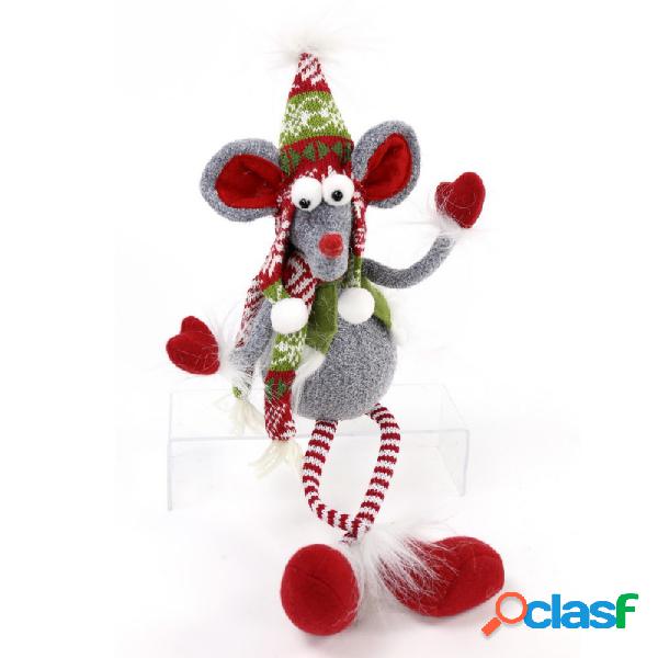 Figura navidad raton tejido 47 cm