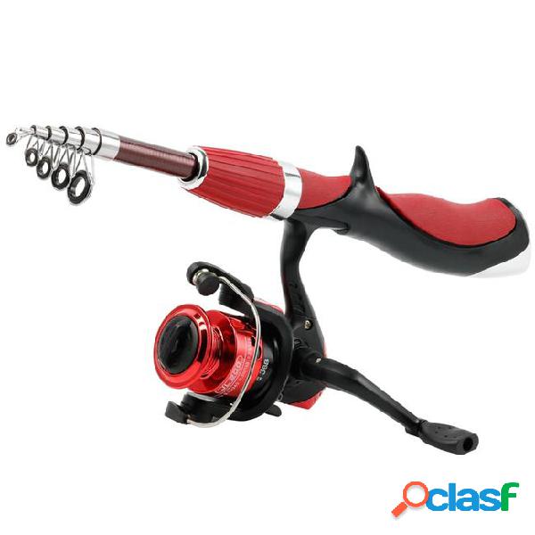 Fishing rod fiberglass 1.4m folding spinning reel fishing