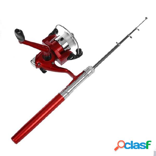 Fishing rod pen shape portable 1m + reel spool thread