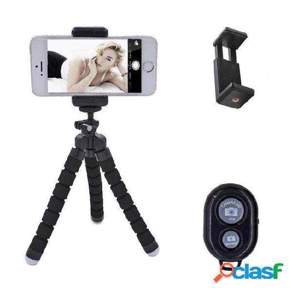 Flexible sponge tripod holder for cell phone car selfie