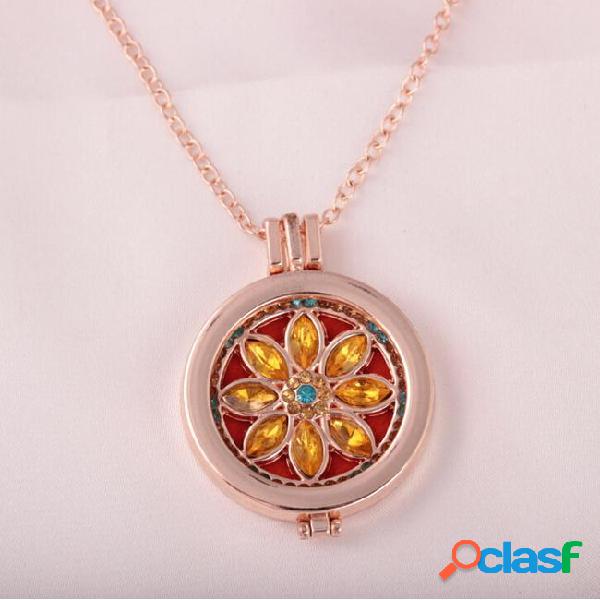 Flower pendants necklaces vintage perfume essential oil