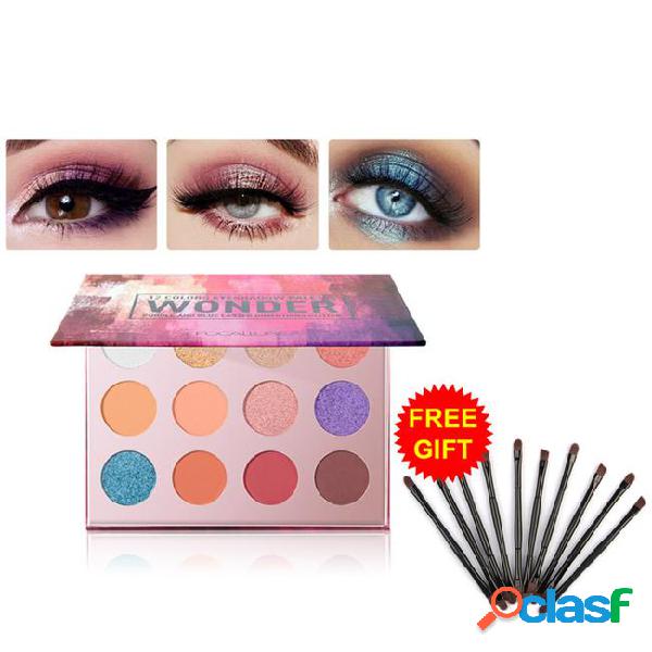 Focallure 12-color glitter eyeshadow palette with free eye
