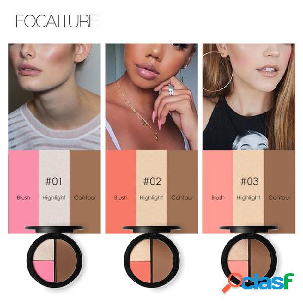 Focallure brand 3 colors shimmer bronzers and highlighters