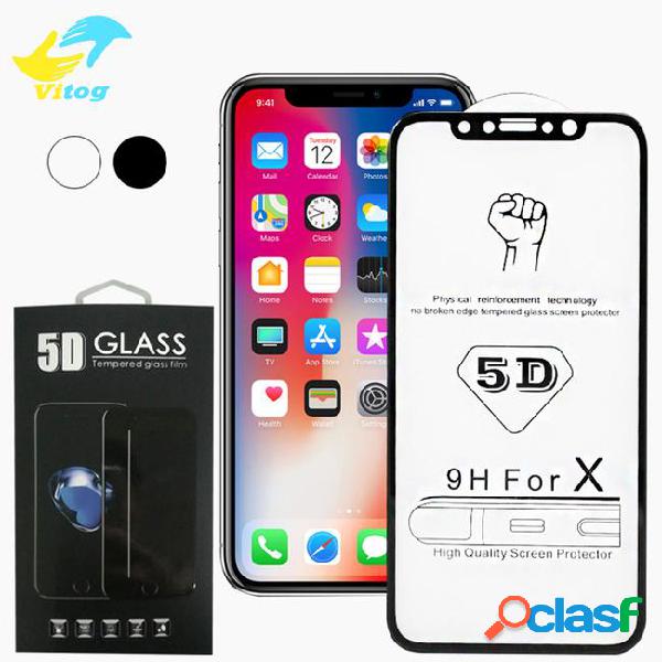 For iphone 8 9 x xr xs max 5d tempered glass curved screen