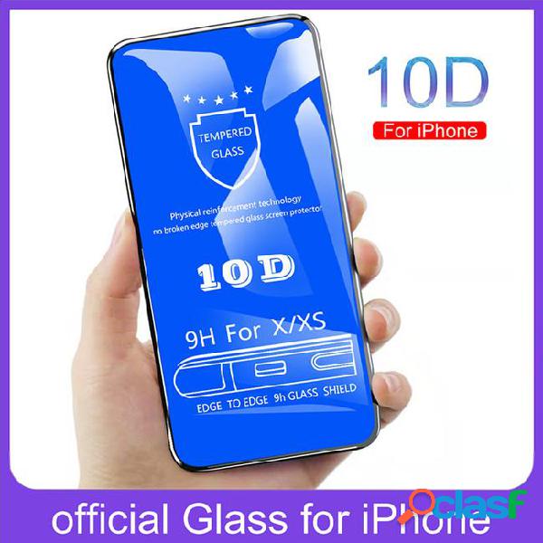For iphone x tempered glass,10d curved full cover glass