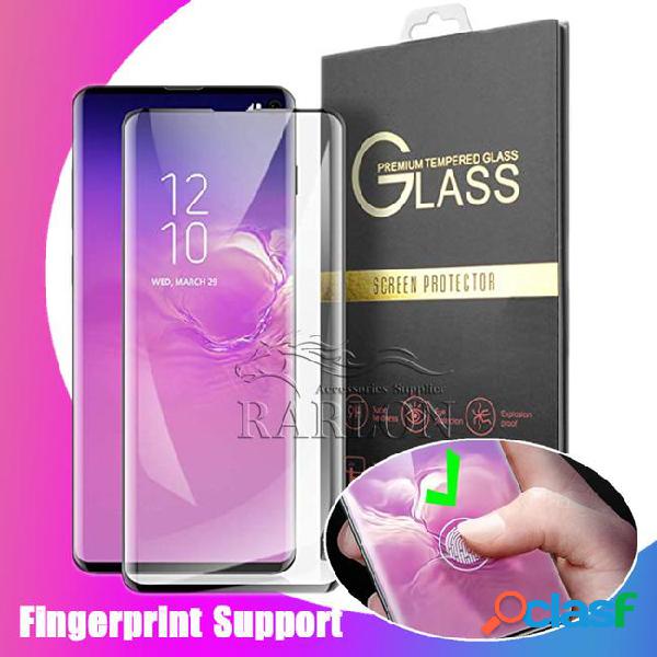 For samsung s10 tempered glass 3d curved case friendly